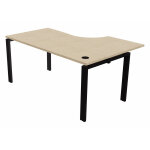 Bureau d'angle compact retour à gauche e - link - l. 160 x p. 110 cm - plateau chêne - pieds noir Bureau d'angle compact retour à gauche e - link - l. 160 x p. 110 cm - plateau chêne - pieds noir