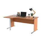Bureau d'angle compact retour  gauche pronto bois - l. 160 x p. 100 cm - plateau aulne - pieds l htre ...
