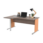Bureau d'angle compact retour  gauche pronto bois - l. 160 x p. 100 cm - plateau cendre - pieds l htre ...