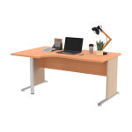Bureau d'angle compact retour  gauche pronto bois - l. 160 x p. 100 cm - plateau htre - pieds l chne ...