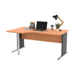 Bureau d'angle compact retour à gauche pronto bois - l. 160 x p. 100 cm - plateau hêtre - pieds l noir ... Bureau d'angle compact retour à gauche pronto bois - l. 160 x p. 100 cm - plateau hêtre - pieds l noir ...