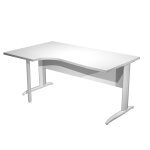 Bureau d'angle compact retour à gauche pronto métal - l. 160 x p. 100 cm - plateau blanc - pieds l aluminium ... Bureau d'angle compact retour à gauche pronto métal - l. 160 x p. 100 cm - plateau blanc - pieds l aluminium ...