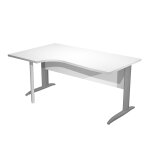 Bureau d'angle compact retour à gauche pronto métal - l. 160 x p. 100 cm - plateau blanc - pieds l anthracite ... Bureau d'angle compact retour à gauche pronto métal - l. 160 x p. 100 cm - plateau blanc - pieds l anthracite ...