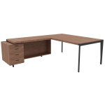 Bureau d'angle direction arold 172 x 234 avec retour caisson porteur à gauche placage bois noyer - piètement ... Bureau d'angle direction arold 172 x 234 avec retour caisson porteur à gauche placage bois noyer - piètement ...
