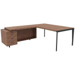 Bureau d'angle direction arold 212 x 234 avec retour caisson porteur à gauche placage bois noyer - piètement ... Bureau d'angle direction arold 212 x 234 avec retour caisson porteur à gauche placage bois noyer - piètement ...