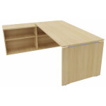 Bureau d'angle direction avec meuble retour suspendu moka - l. 202 x p. 160 cm - chêne clair Bureau d'angle direction avec meuble retour suspendu moka - l. 202 x p. 160 cm - chêne clair