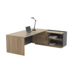 Bureau d'angle direction retour suspendu  droite osiris - l. 200 x p. 180 cm - chne bocage et anthracite ...