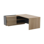 Bureau d'angle direction retour suspendu � gauche osiris - l. 180 x p. 180 cm - ch�ne bocage et anthracite ...