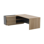 Bureau d'angle direction retour suspendu  gauche osiris - l. 200 x p. 180 cm - chne bocage et anthracite ...