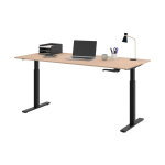Bureau assis - debout activ'o � manivelle l. 180 x p. 80 cm - plateau ch�ne avec obturateurs - pieds ...
