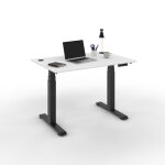 Bureau assis - debout activ'o - r�glage �lectrique en hauteur - l. 120 x p. 80 cm - plateau blanc avec ...