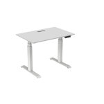 Bureau assis - debout activ'o - rglage lectrique en hauteur - l. 120 x p. 80 cm - plateau blanc avec ...