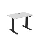 Bureau assis - debout activ'o - rglage lectrique en hauteur - l. 120 x p. 80 cm - plateau blanc avec ...