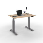 Bureau assis - debout activ'o - r�glage �lectrique en hauteur - l. 120 x p. 80 cm - plateau ch�ne avec ...
