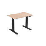 Bureau assis - debout activ'o - r�glage �lectrique en hauteur - l. 120 x p. 80 cm - plateau h�tre avec ...