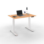 Bureau assis - debout activ'o - r�glage �lectrique en hauteur - l. 120 x p. 80 cm - plateau h�tre avec ...