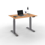 Bureau assis - debout activ'o - r�glage �lectrique en hauteur - l. 120 x p. 80 cm - plateau h�tre avec ...