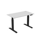 Bureau assis - debout activ'o - r�glage �lectrique en hauteur - l. 140 x p. 80 cm - plateau blanc avec ...