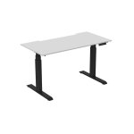Bureau assis - debout activ'o - r�glage �lectrique en hauteur - l. 160 x p. 80 cm - plateau blanc avec ...