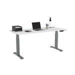 Bureau assis - debout activ'o - r�glage �lectrique en hauteur - l. 180 x p. 80 cm - plateau blanc avec ...