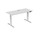 Bureau assis - debout activ'o - r�glage �lectrique en hauteur - l. 180 x p. 80 cm - plateau blanc avec ...