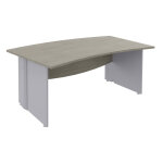 Bureau de direction activity l. 180 x p. 100 cm - plateau ch�ne gris - pieds pleins aluminium