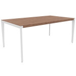 Bureau de direction arold l. 180 x p. 100 cm - placage bois noyer - piètement métal blanc Bureau de direction arold l. 180 x p. 100 cm - placage bois noyer - piètement métal blanc