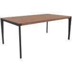 Bureau de direction arold l. 180 x p. 100 cm - placage bois noyer - piètement métal gris Bureau de direction arold l. 180 x p. 100 cm - placage bois noyer - piètement métal gris