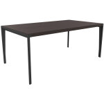 Bureau de direction arold l. 200 x p. 100 cm - placage bois eb�ne - pi�tement m�tal gris