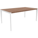 Bureau de direction arold l. 200 x p. 100 cm - placage bois noyer - piètement métal blanc Bureau de direction arold l. 200 x p. 100 cm - placage bois noyer - piètement métal blanc