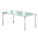 Bureau de direction droit delux - l. 180 x p. 80 cm - plateau verre aigue marine - pieds chromé Bureau de direction droit delux - l. 180 x p. 80 cm - plateau verre aigue marine - pieds chromé
