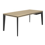 Bureau de direction fusion - l. 190 x p. 90 cm - plateau ch�ne structur� - pieds m�tal noir