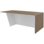Bureau de direction pied vertical  droite rha - l. 200 x p. 100 x h. 741 cm - plateau noyer - pieds ...