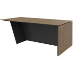 Bureau direction pied vertical  droite rha - l. 200 x p. 100 x h. 741 cm - plateau noyer - pieds carbone ...