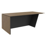 Bureau direction pied vertical  gauche rha - l. 200 x p. 100 x h. 741 cm - plateau noyer - pieds carbone ...