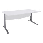 Bureau droit activity métal - l. 160 x p. 80 cm - plateau blanc - pieds l aluminium Bureau droit activity métal - l. 160 x p. 80 cm - plateau blanc - pieds l aluminium