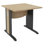 Bureau droit axiome - l. 80 x p. 80 cm - plateau ch�ne - pieds l anthracite