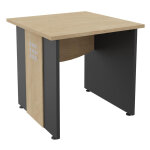 Bureau droit axiome - l. 80 x p. 80 cm - plateau ch�ne - pieds panneaux anthracite / ch�ne
