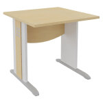 Bureau droit axiome - l. 80 x p. 80 cm - plateau h�tre - pieds l blanc