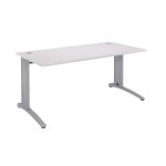 Bureau droit biospace - l. 140 x p. 80 cm - plateau blanc - pieds aluminium - embases aluminium Bureau droit biospace - l. 140 x p. 80 cm - plateau blanc - pieds aluminium - embases aluminium