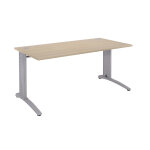 Bureau droit biospace - l. 140 x p. 80 cm - plateau chêne - pieds aluminium - embases blanc Bureau droit biospace - l. 140 x p. 80 cm - plateau chêne - pieds aluminium - embases blanc