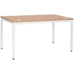 Bureau droit budget - l. 140 x p. 80 cm - plateau chne - pieds blanc