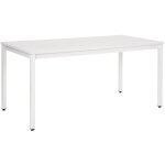 Bureau droit budget - l. 160 x p. 80 cm - plateau blanc - pieds blanc