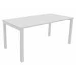 Bureau droit burocolor avec obturateurs - l. 160 x p. 80 cm - plateau blanc - pieds blanc