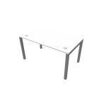 Bureau droit burocolor avec obturateurs - l. 160 x p. 80 cm - plateau blanc - pieds aluminium
