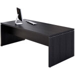 Bureau droit direction flore - l. 210 x p. 90 cm - plateau frne noir - pieds panneaux
