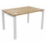 Bureau droit e - link - l. 120 x p. 80 cm - plateau chêne nebraska - pieds blanc Bureau droit e - link - l. 120 x p. 80 cm - plateau chêne nebraska - pieds blanc