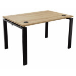 Bureau droit e - link - l. 120 x p. 80 cm - plateau chne nebraska - pieds noir