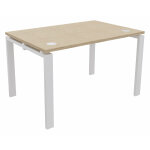 Bureau droit e - link - l. 120 x p. 80 cm - plateau chêne - pieds blanc Bureau droit e - link - l. 120 x p. 80 cm - plateau chêne - pieds blanc