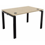 Bureau droit e - link - l. 120 x p. 80 cm - plateau chne - pieds noir